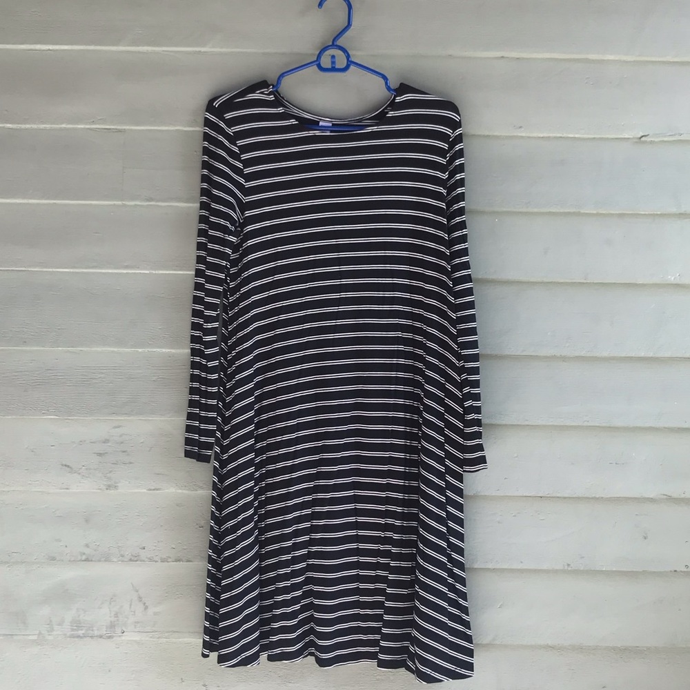 Striped jersey swing dress